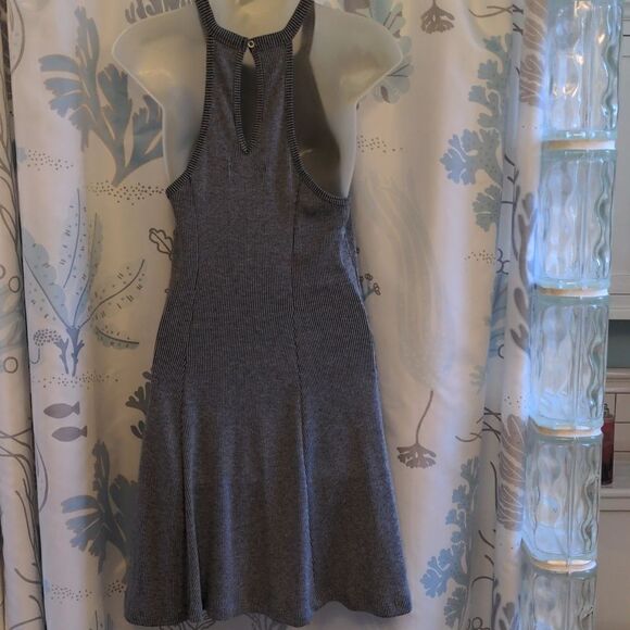 Hollister Ribbed Grey Racerback Fit and Flare Skater Tank Dress Sz M - Picture 4 of 9